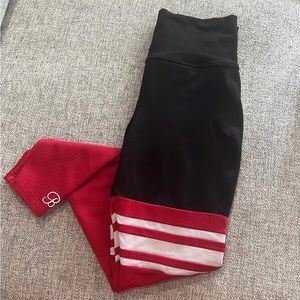 Bombshell Sportswear Thigh High Red/Black Leggings